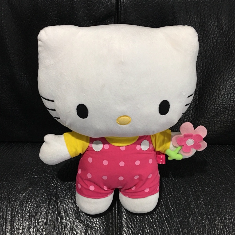 Hello Kitty Plush Doll with Pink Polka Dot Outfit